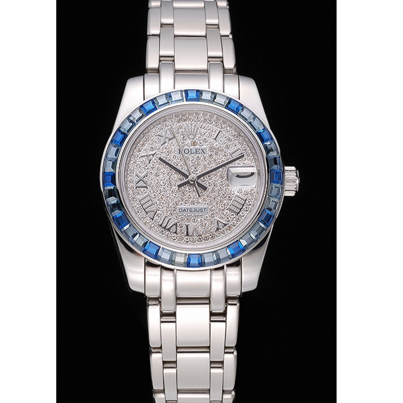 Rolex copies cheap Jewels Blue Diamond Stainless Case Rolex Bracelet Steel And Dial Datejust 622834 Bezel 0620